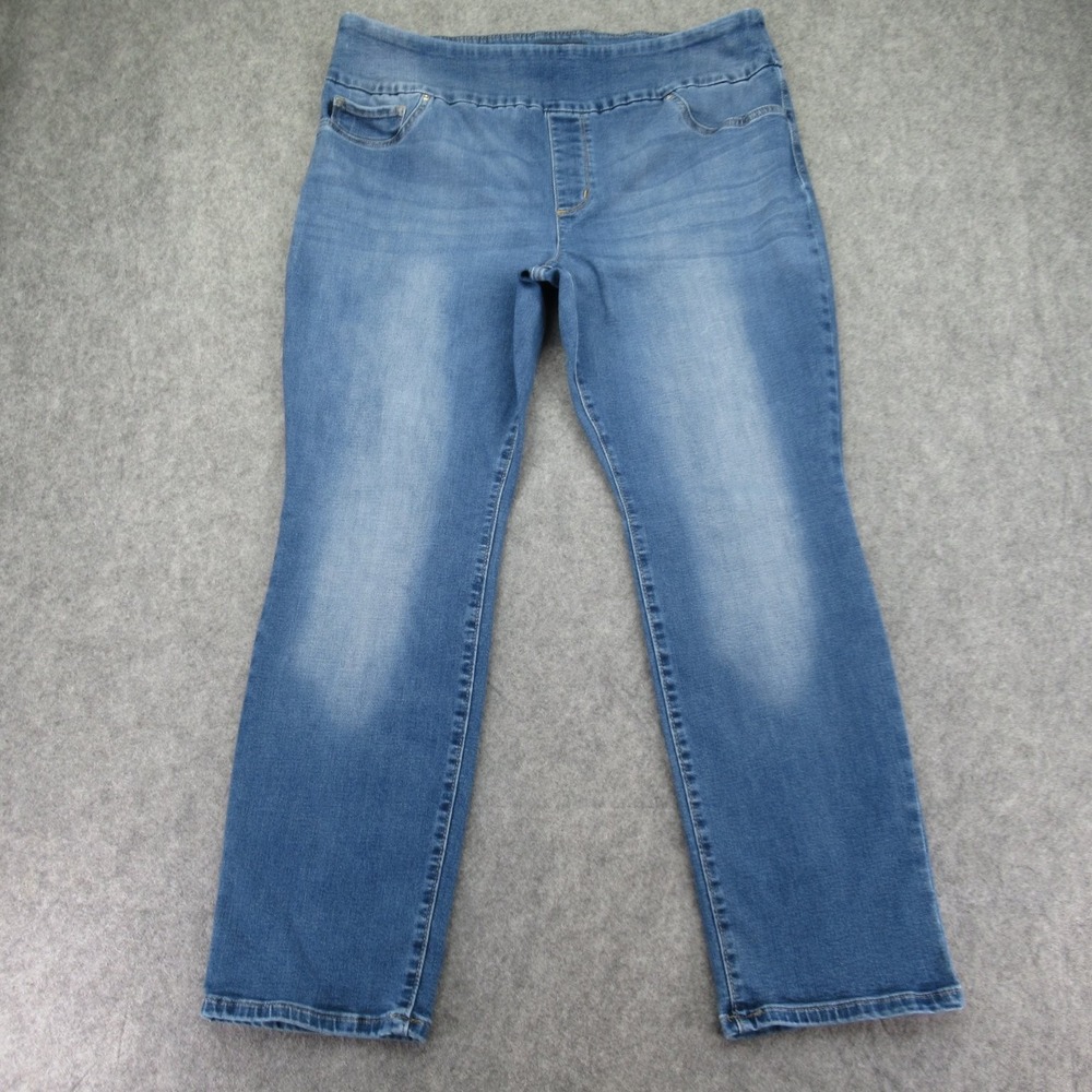 Lee Slim Fit Slim Leg Mid Rise Women's Jeans 18 Short Blue Stretch